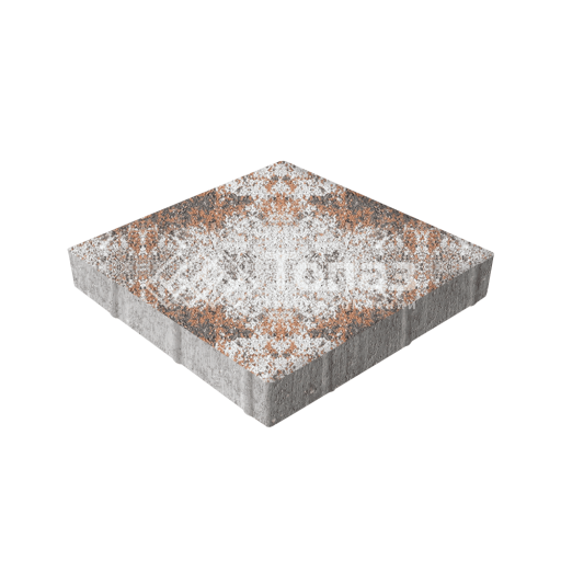 Тротуарная плитка Квадрат 400х400х60, агат оранжевый