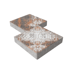 Тротуарная плитка Квадрат 400х400х60, агат оранжевый