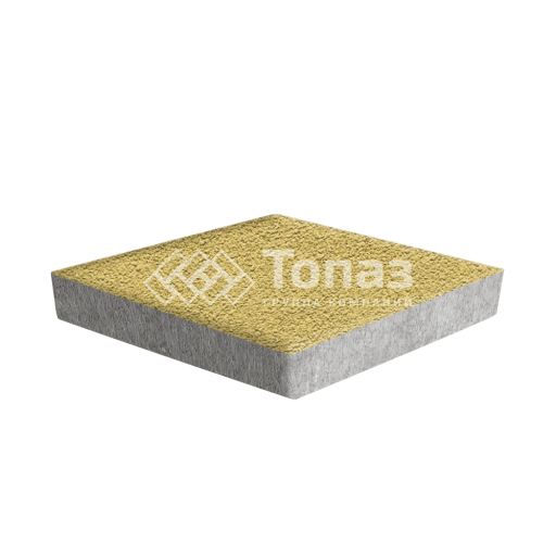 Тротуарная плитка Ромб, желтая на камне, 6 см