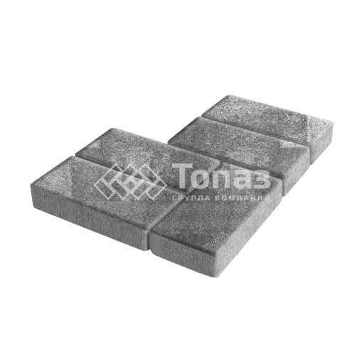 Тротуарная плитка Брусчатка, антрацит, 8 см