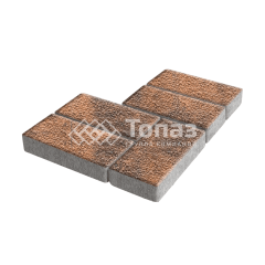 Тротуарная плитка Брусчатка, сомон с гранитной крошкой, 6 см