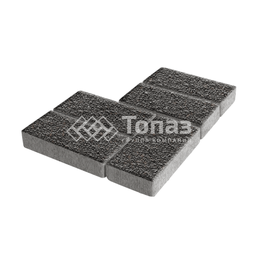 Тротуарная плитка Брусчатка, джафар черный с мраморной крошкой, 6 см