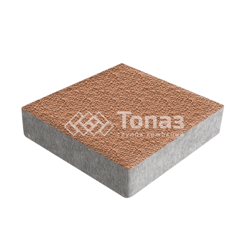 Тротуарная плитка Квадрат 200х200х60, оранжевая с мраморной крошкой