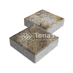 Тротуарная плитка Квадрат 200х200х40, агат желтый на камне