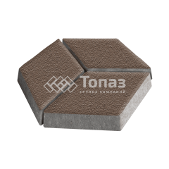 Тротуарная плитка Ромб, коричневая на камне, 6 см