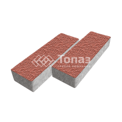 Тротуарная плитка 300х100х60, красная с мраморной крошкой