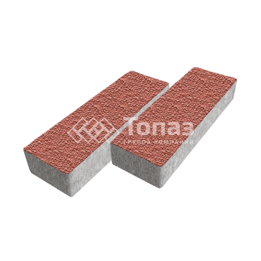 Тротуарная плитка 300х100х60, красная с мраморной крошкой