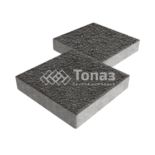 Тротуарная плитка Квадрат 300х300х60, джафар черный с мраморной крошкой