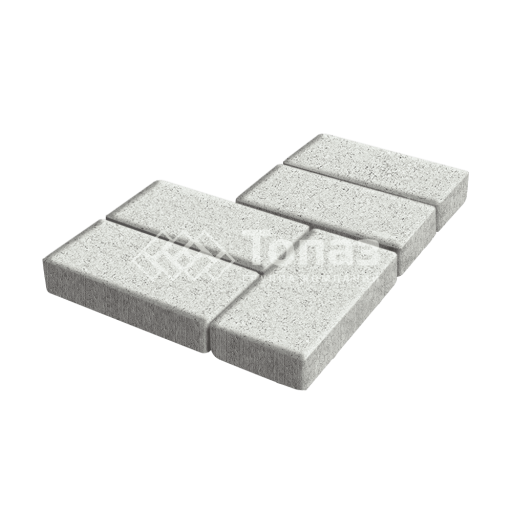 Тротуарная плитка Брусчатка, белая, 4 см