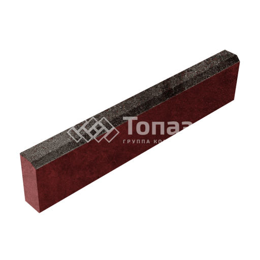 Камень бортовой БР 100.20.8, мокко, красное основание
