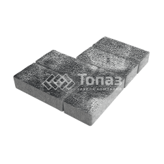 Тротуарная плитка 200х100х80, черно-белая с мраморной крошкой