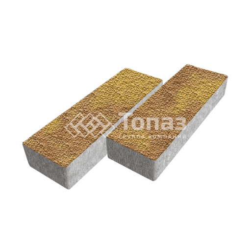 Тротуарная плитка 300х100х60, шафран с мраморной крошкой