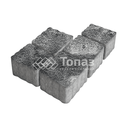 Тротуарная плитка Антик, черно-белая с мраморной крошкой, 4 см