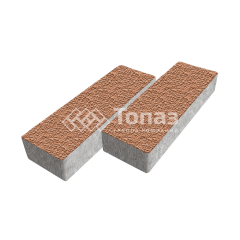 Тротуарная плитка 300х100х60, оранжевая с мраморной крошкой