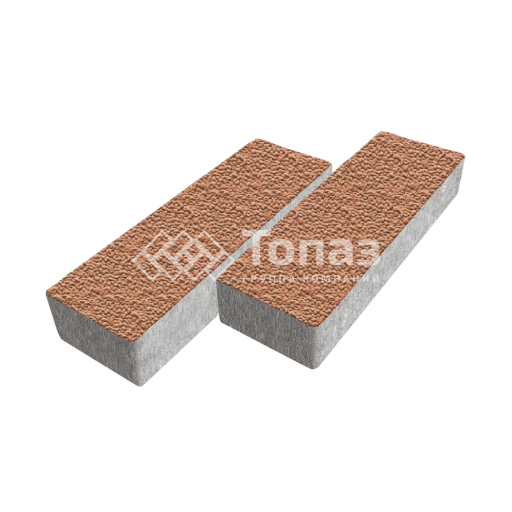 Тротуарная плитка 300х100х60, оранжевая с мраморной крошкой