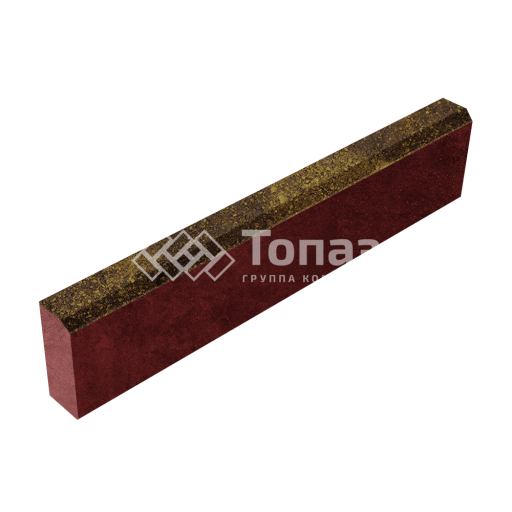 Камень бортовой БР 100.20.8, осень, красное основание