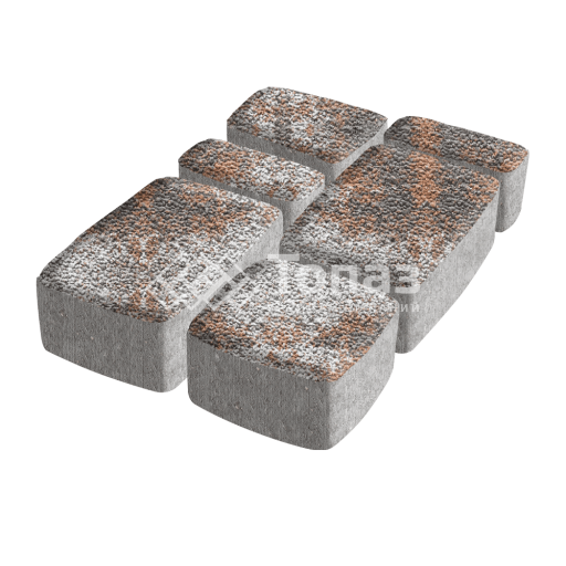 Тротуарная плитка Классико, агат оранжевый с мраморной крошкой, 6 см