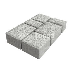 Тротуарная плитка Лэндхаус, белая с гранитной крошкой, 6 см