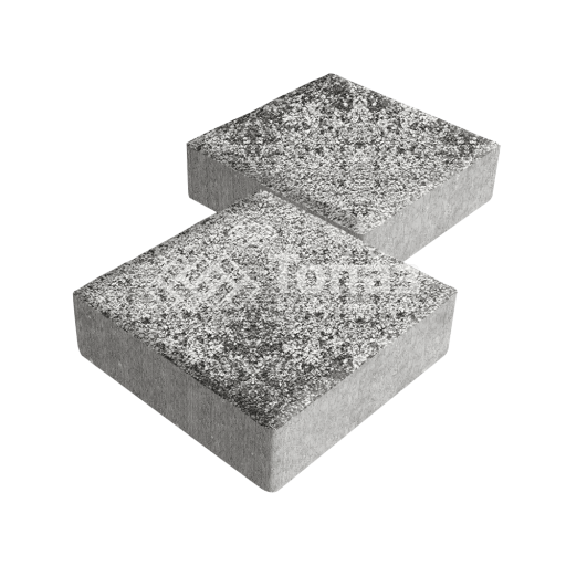 Тротуарная плитка Квадрат 200х200х40, аляска белая на камне