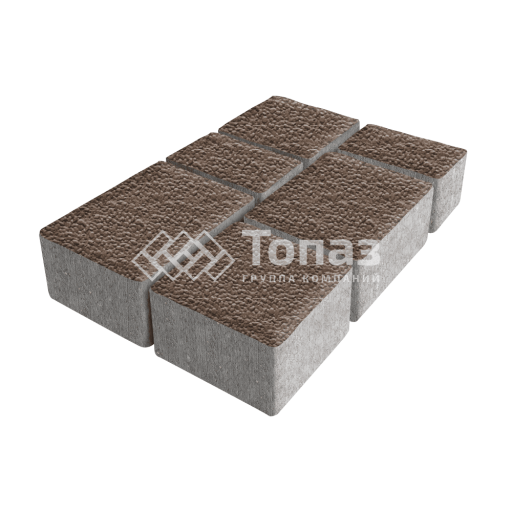 Тротуарная плитка Лэндхаус, коричневая с гранитной крошкой, 4 см