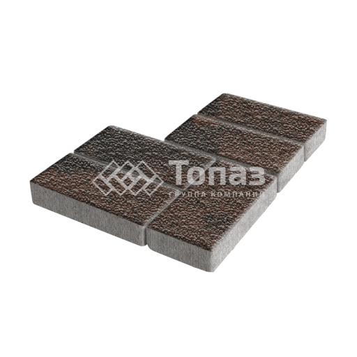 Тротуарная плитка Брусчатка, конго с мраморной крошкой, 6 см