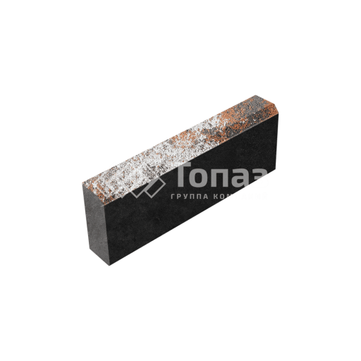 Камень бортовой БР 50.20.8, агат оранжевый, черное основание