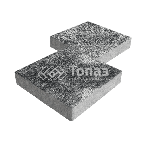 Тротуарная плитка Квадрат 300х300х60, черно-белая с гранитной крошкой