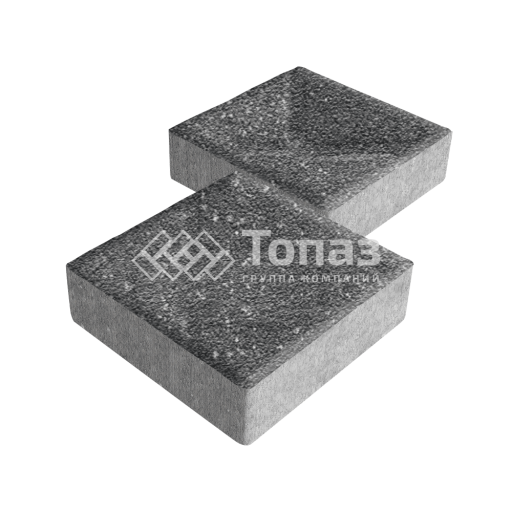 Тротуарная плитка Квадрат 200х200х40, аляска черная на камне