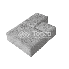 Тротуарная плитка Бергамо, серо-белая на камне, 6 см