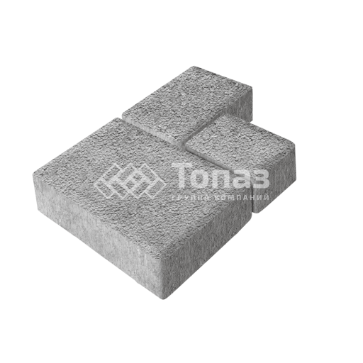 Тротуарная плитка Бергамо, серо-белая на камне, 6 см