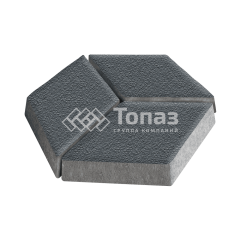 Тротуарная плитка Ромб, черная на камне, 6 см