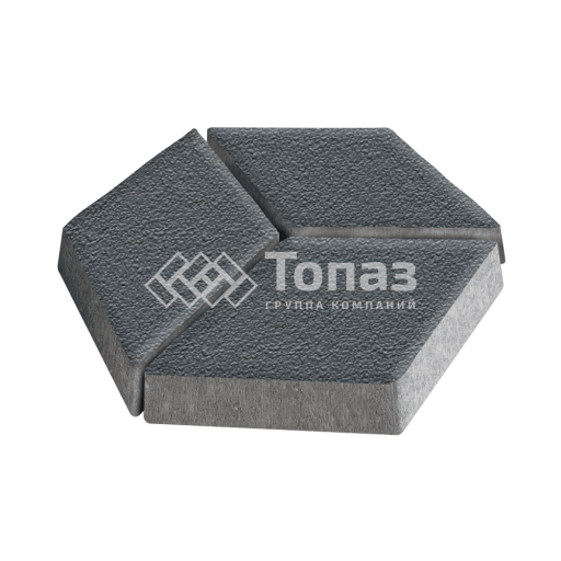 Тротуарная плитка Ромб, черная на камне, 6 см