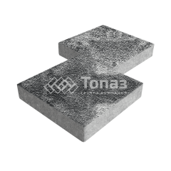 Тротуарная плитка Квадрат 300х300х60, черно-белая с мраморной крошкой