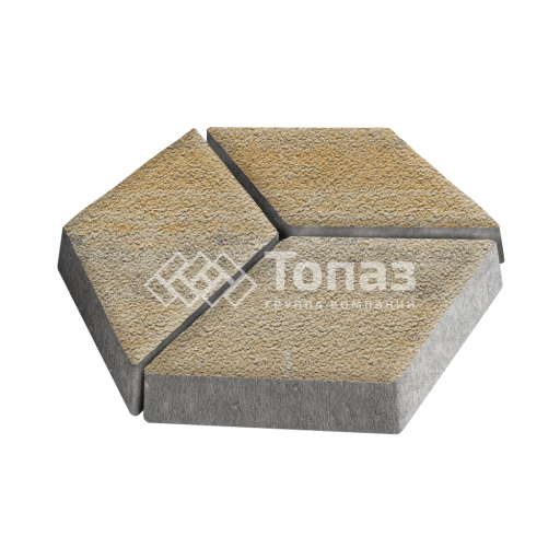 Тротуарная плитка Ромб, особая серия на камне, 6 см