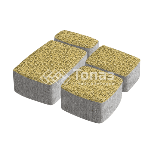 Тротуарная плитка Классико, желтая с мраморной крошкой, 4 см