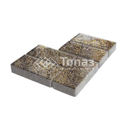 Тротуарная плитка Брусчатка, агат желтый на камне, 8 см