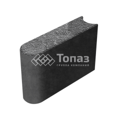 Камень бортовой БРШ 50.20.8, аляска черная с мраморной крошкой, черное основание