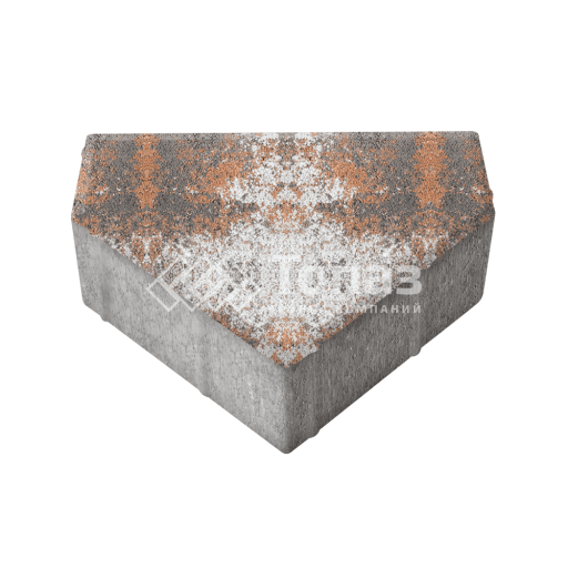 Тротуарная плитка Тиара, агат оранжевый, 6 см