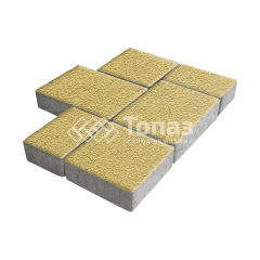 Тротуарная плитка Новый город, желтая на камне, 8 см