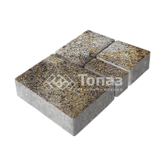 Тротуарная плитка Мюнхен, агат желтый с мраморной крошкой, 4 см