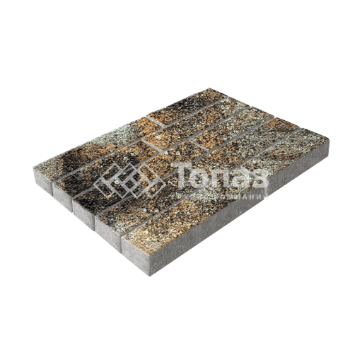 Тротуарная плитка Лукано, агат кофейный на камне, 6 см