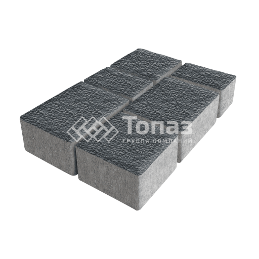 Тротуарная плитка Лэндхаус, черная с гранитной крошкой, 4 см