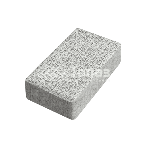 Тротуарная плитка Брусчатка, белая с гранитной крошкой, 8 см