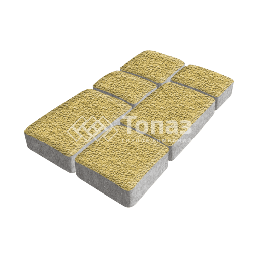 Тротуарная плитка Брук, желтая с гранитной крошкой, 6 см