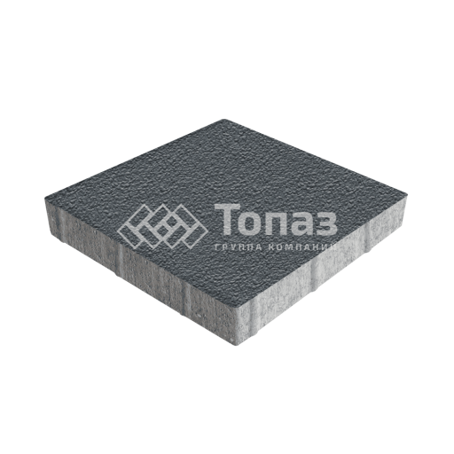 Тротуарная плитка Квадрат 500х500х70, черная на камне