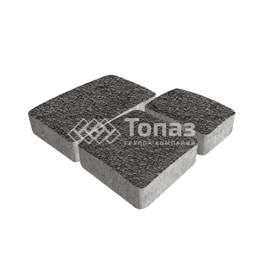 Тротуарная плитка Брук, джафар черный с гранитной крошкой, 4 см