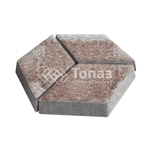 Тротуарная плитка Ромб, хаски с гранитной крошкой, 6 см