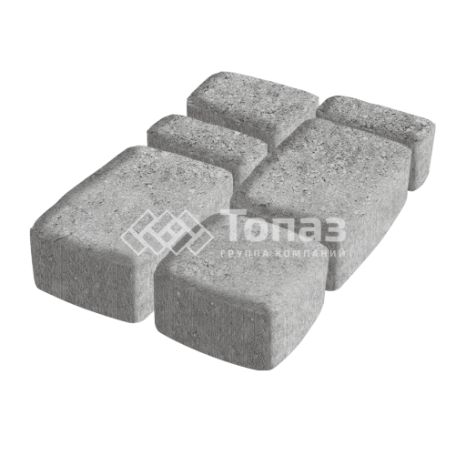 Тротуарная плитка Классико, серо-белая, 6 см