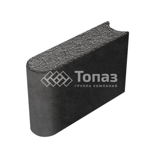 Камень бортовой БРШ 50.20.8, джафар черный с мраморной крошкой, черное основание