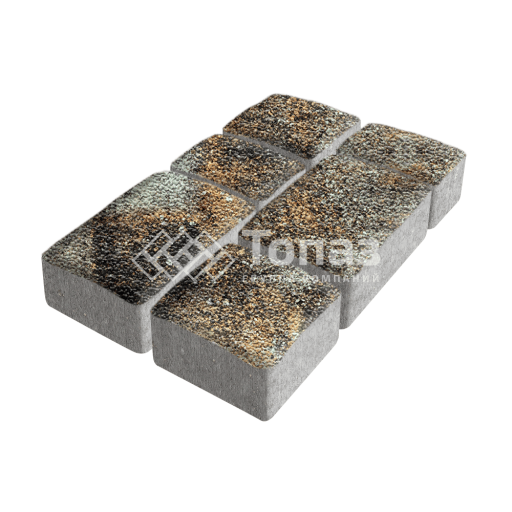 Тротуарная плитка Старый город, агат кофейный с мраморной крошкой, 4 см